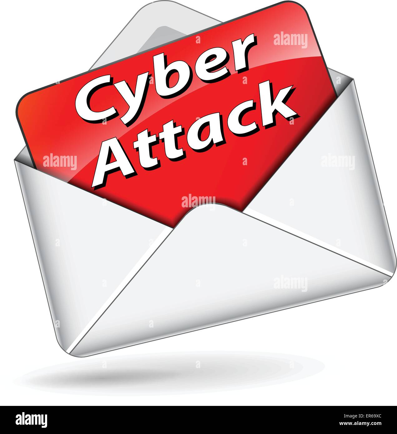 Vektor-Illustration von Cyber-Angriff Mailkonzept auf weißem Hintergrund Stock Vektor