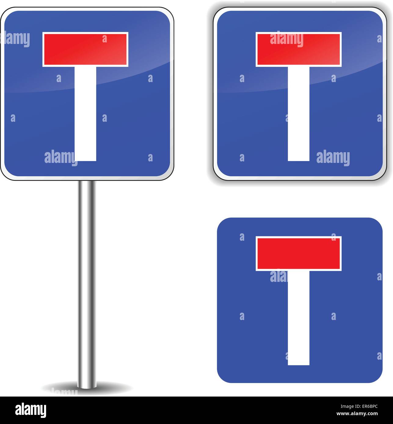 Vektor-Illustration keine Ausfahrt Straßenschild auf weißem Hintergrund Stock Vektor