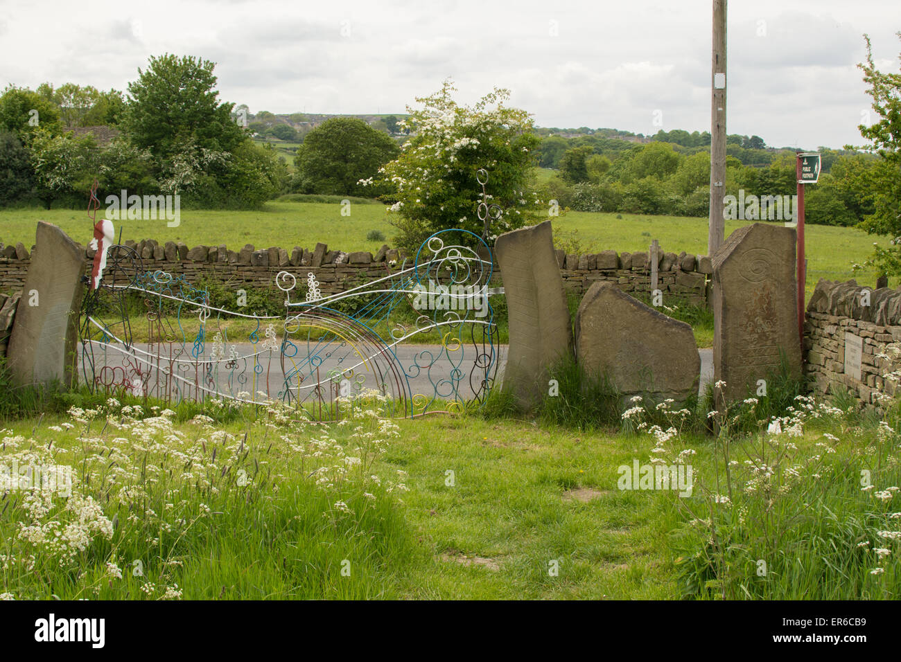 Pye Flatts Wiesen - schöne alte Tiefland Grasland Weiden in Hoylandswaine, South Yorkshire, England, UK mit SSSI status Stockfoto