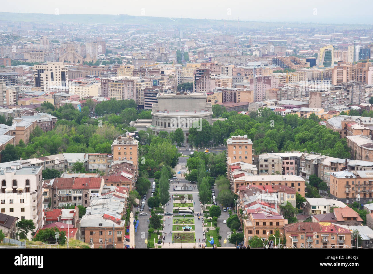 Blick von oben Cascade Gebäude, Yerevan, Armenien. Stockfoto