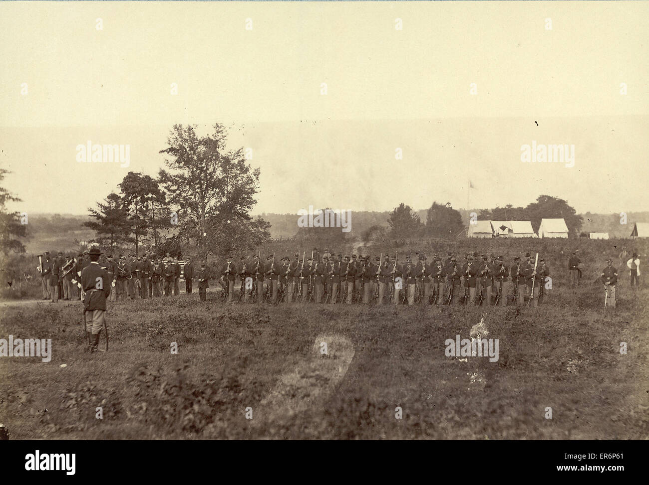 8. US-Infanterie im Hauptquartier der Armee von Potomac in der Nähe von Fairfax Stockfoto