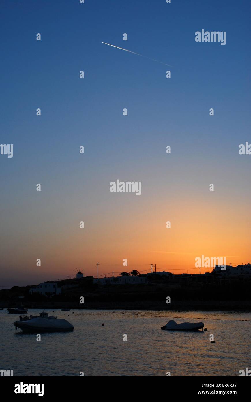 Koufonissi Sonnenuntergang, Kykladen, griechische Inseln, Griechenland. Stockfoto