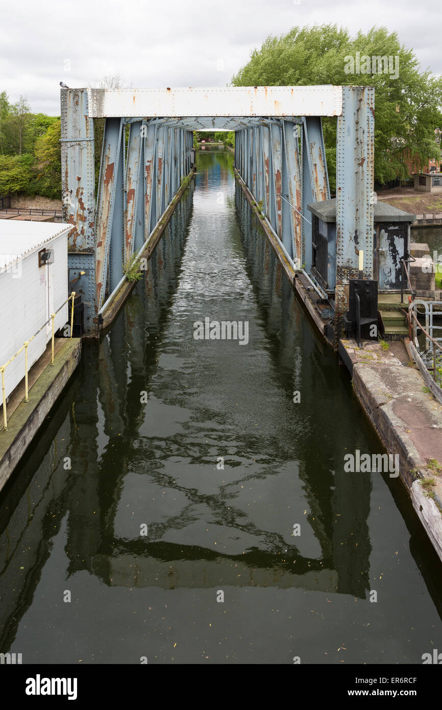 Der Barton-Aquädukt, Durchführung der Bridgewater Kanal über den Manchester Ship Canal, entworfen von James Brindley Stockfoto