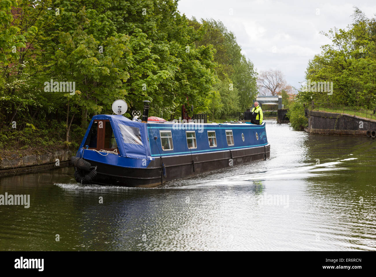 Narrowboat am Bridgewater Kanal, Manchester Stockfoto