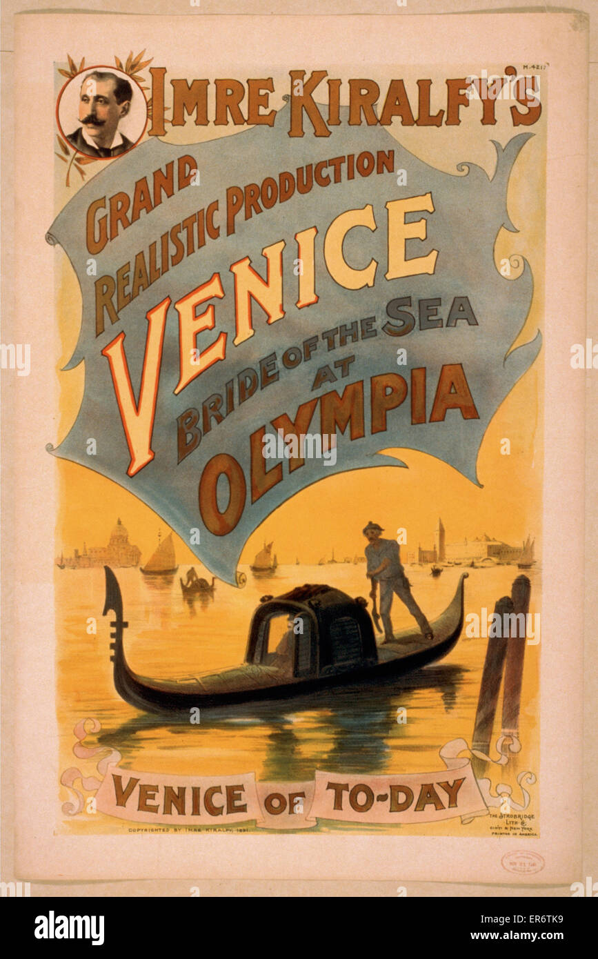 Imre Kiralfys große, realistische Produktion, Venedig, Braut von Stockfoto