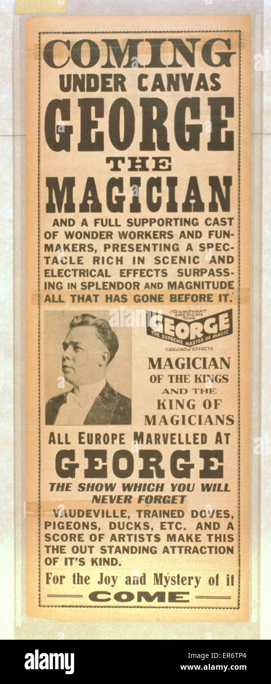 George, der Zauberer und ein voller Unterstützer Stockfoto