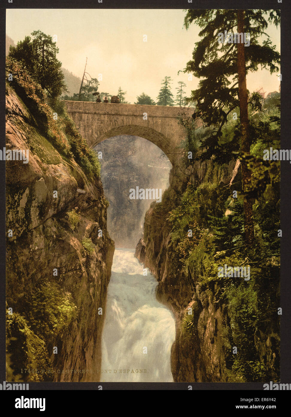 Pont d'Epagne (d. h. Pont d'Espagne), Cauterets, Pyrenees, F. Stockfoto