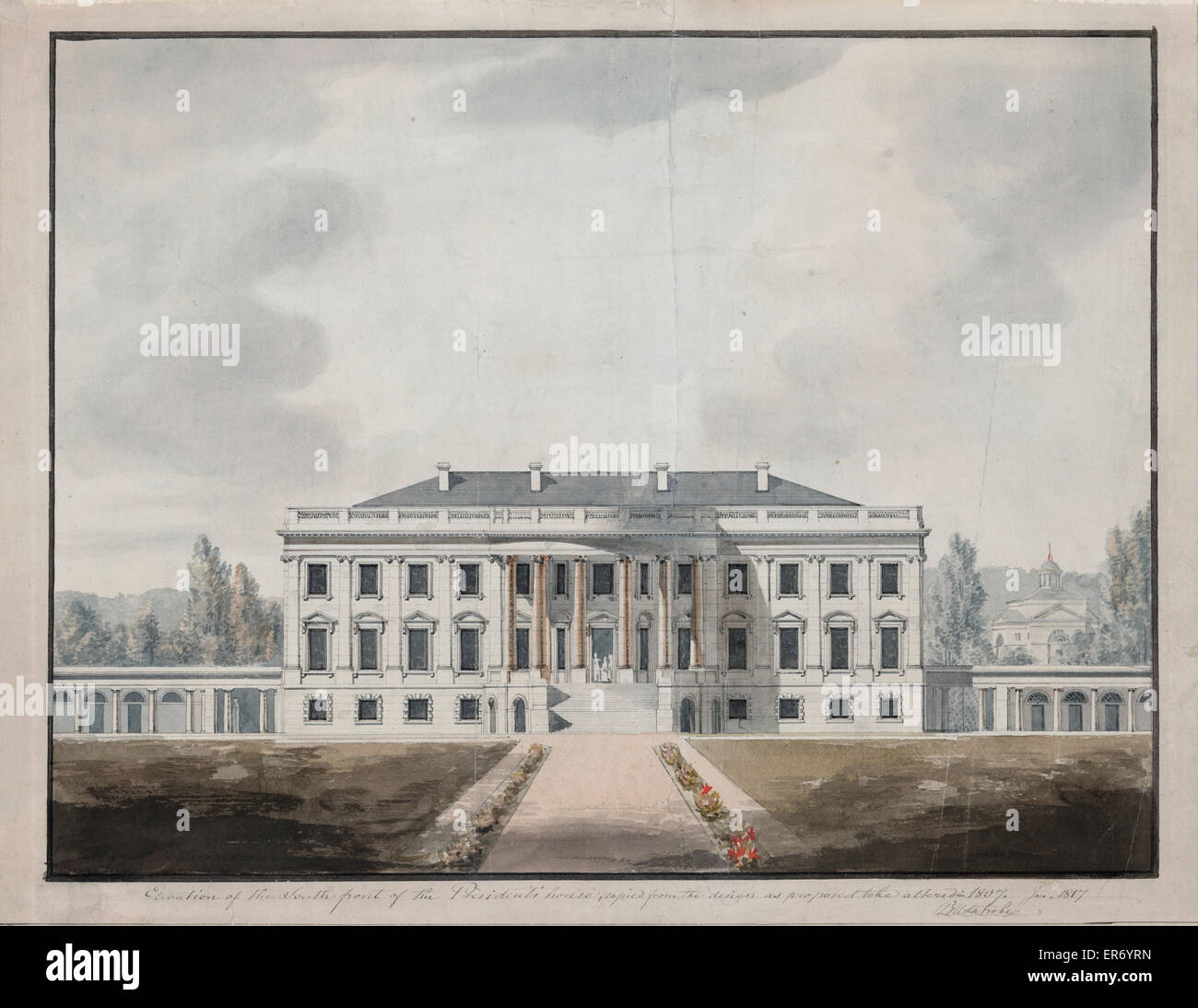 Das Weiße Haus (Präsidentenhaus) Washington, DC Süd von Stockfoto