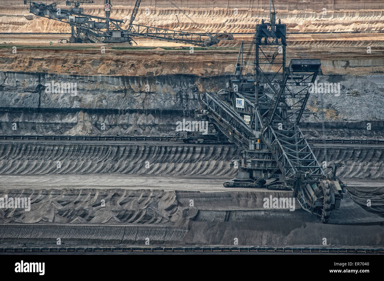 Braunkohleabbau Garzweiler in Nord Rhein Westfalen, Deutschland. Stockfoto