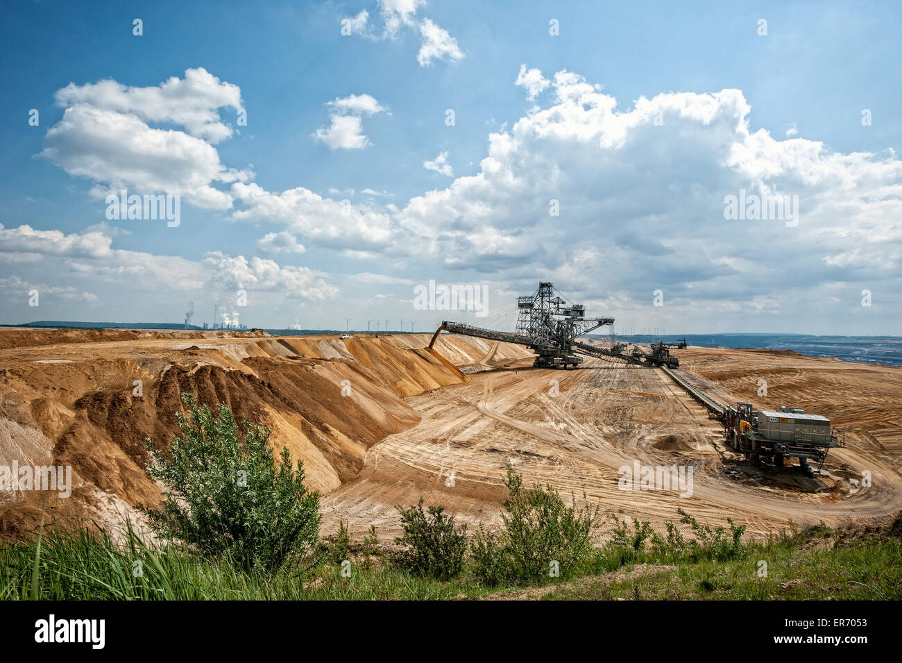 Braunkohleabbau Garzweiler in Nord Rhein Westfalen, Deutschland. Stockfoto