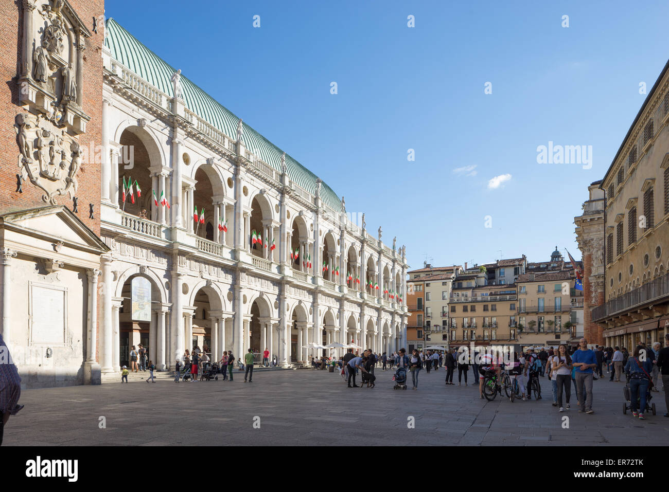 Die Basilica Palladiana in der Piazza dei Signori in Vicenza Italien. Stockfoto