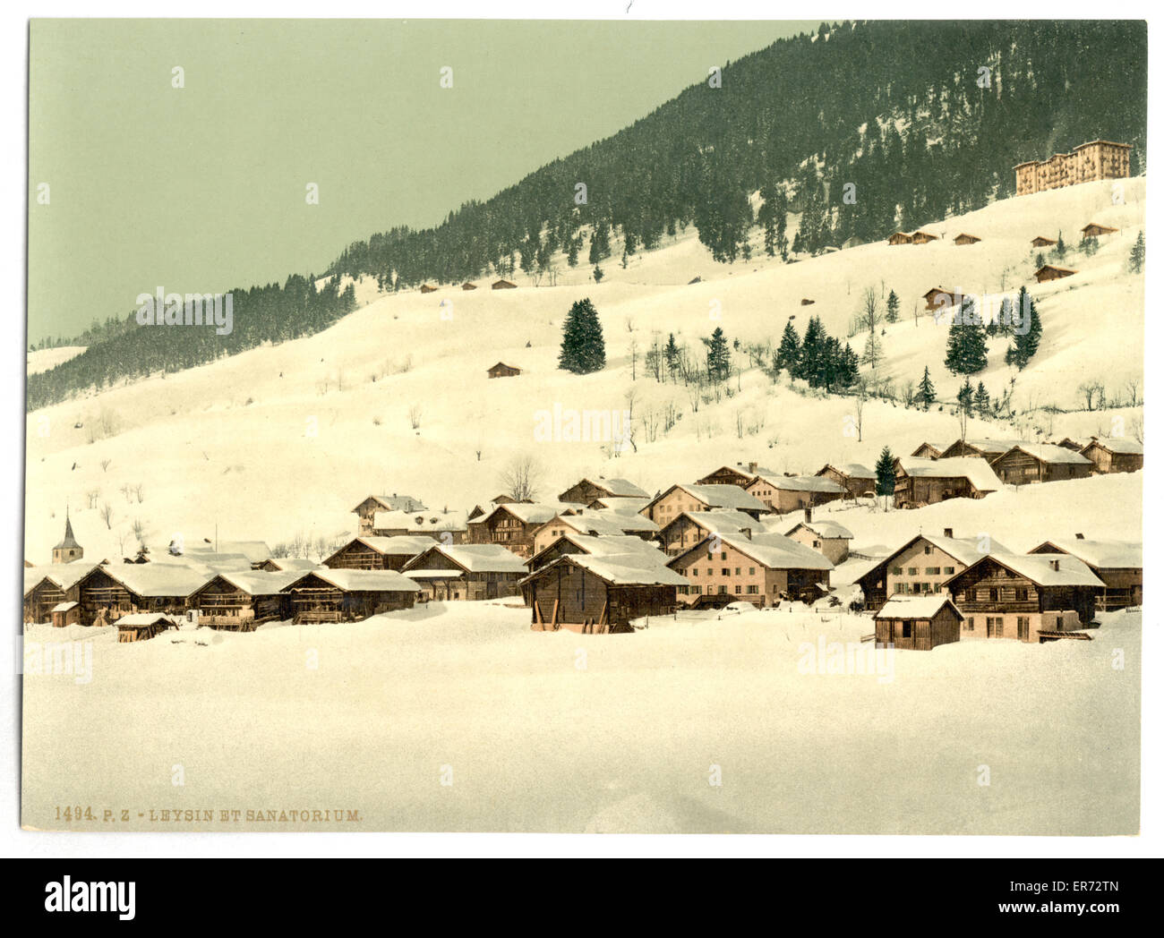 Leysin, das Dorf und Sanatorium im Winter, NAND, Kanton o Stockfoto