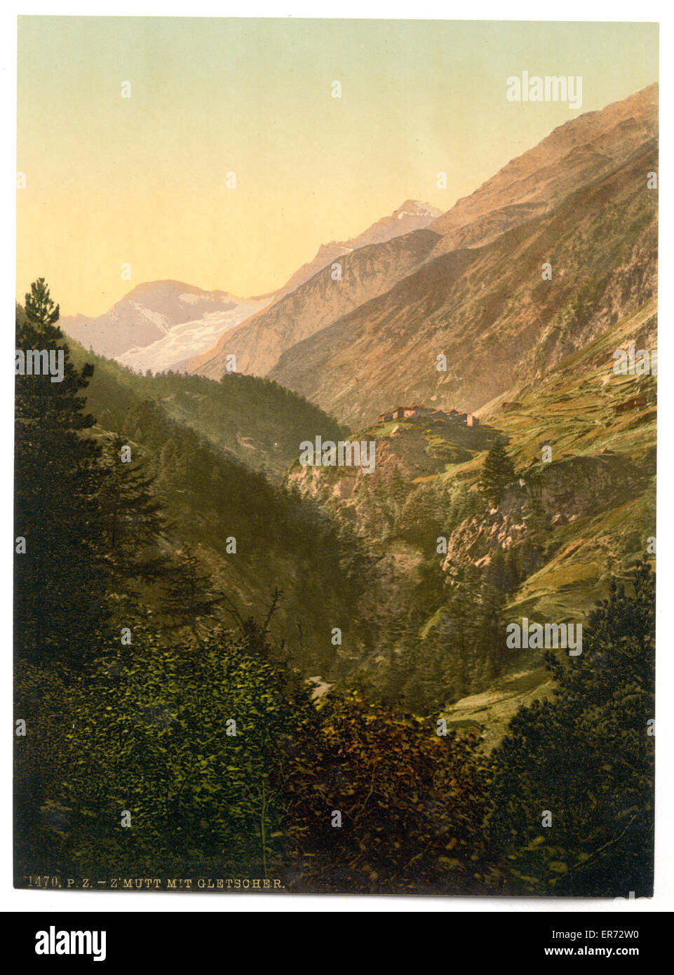 Zmutt Valley, Gletscher im Hintergrund, Wallis, Allps of, Switz Stockfoto