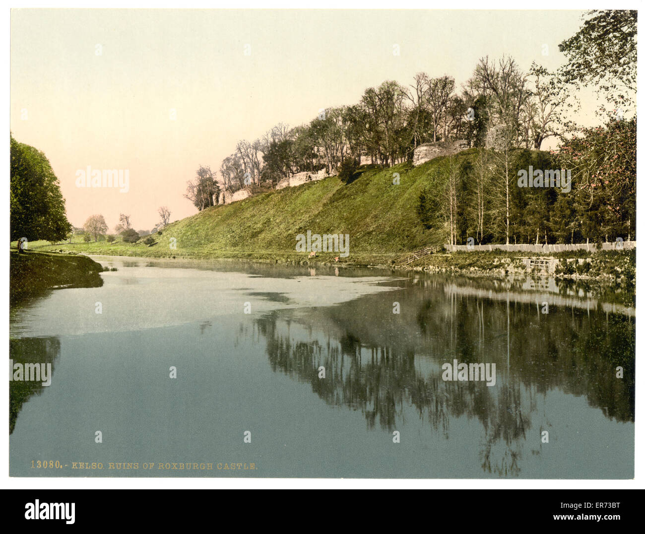 Ruinen von Roxburgh Castle, Kelso, Schottland Stockfoto