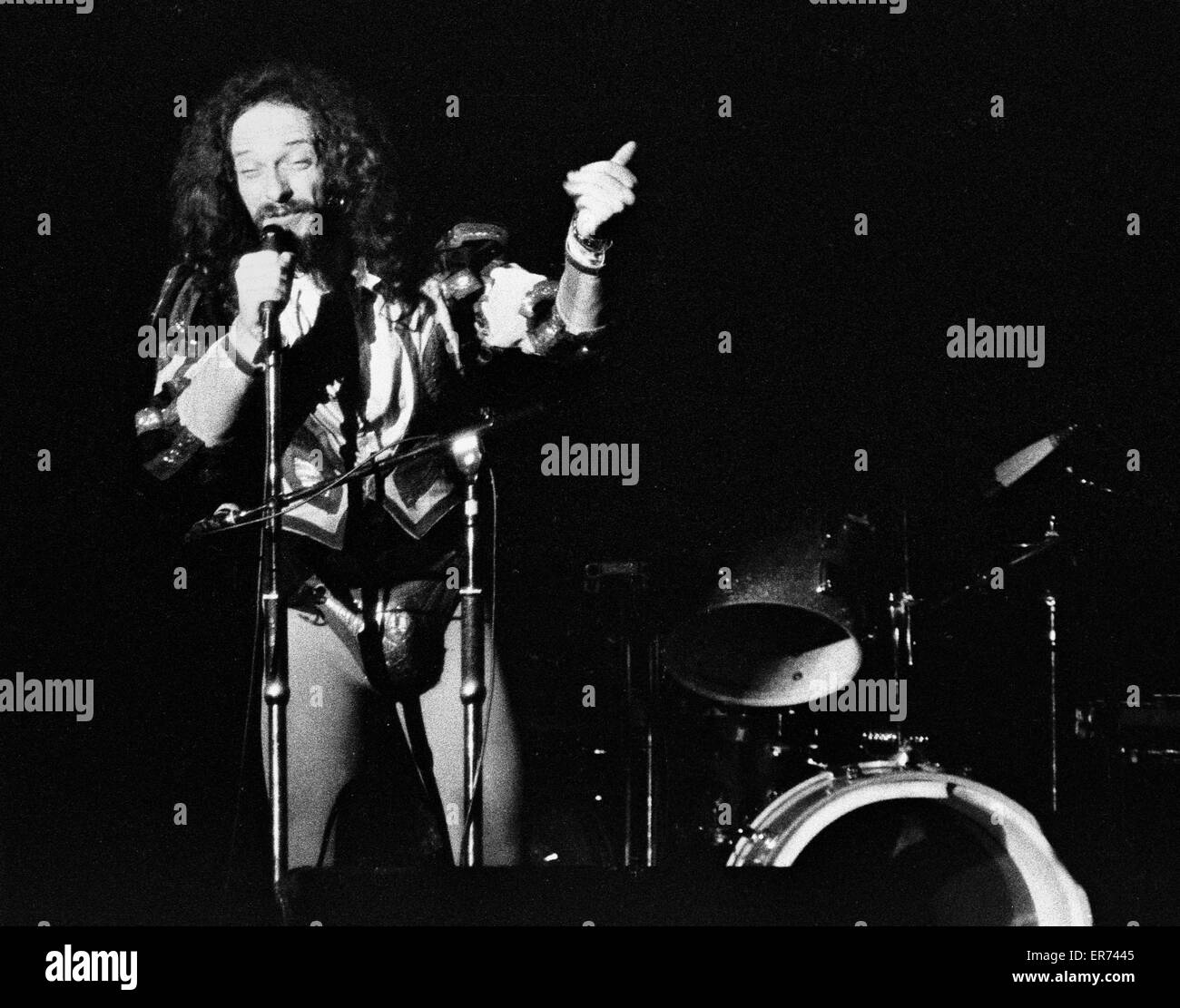 Jethro Tull Konzert, 1975 - Ian Anderson Stockfoto