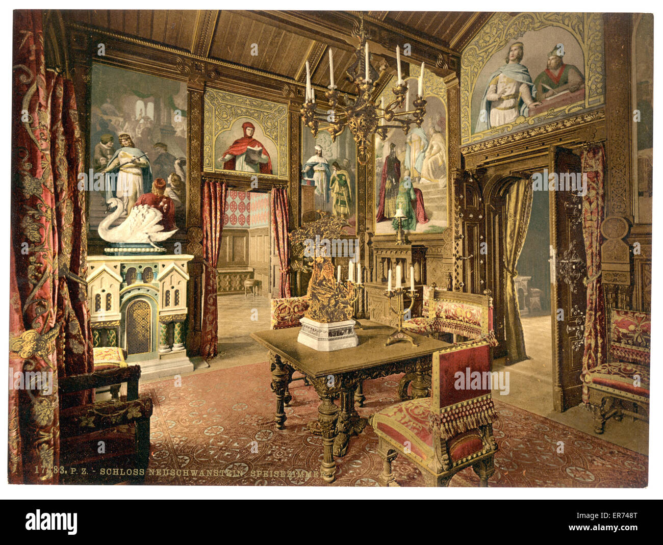 Room Neuschwanstein Castle Upper Bavaria Stockfotos Room