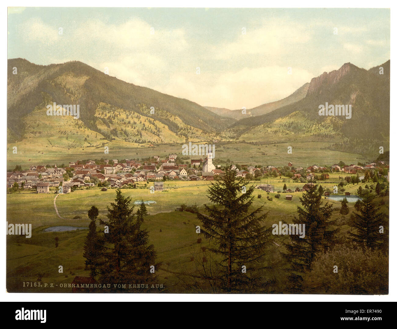 Oberammergau aus Kreus (d. h. Kreuz), Oberbayern, Deutschland Stockfoto