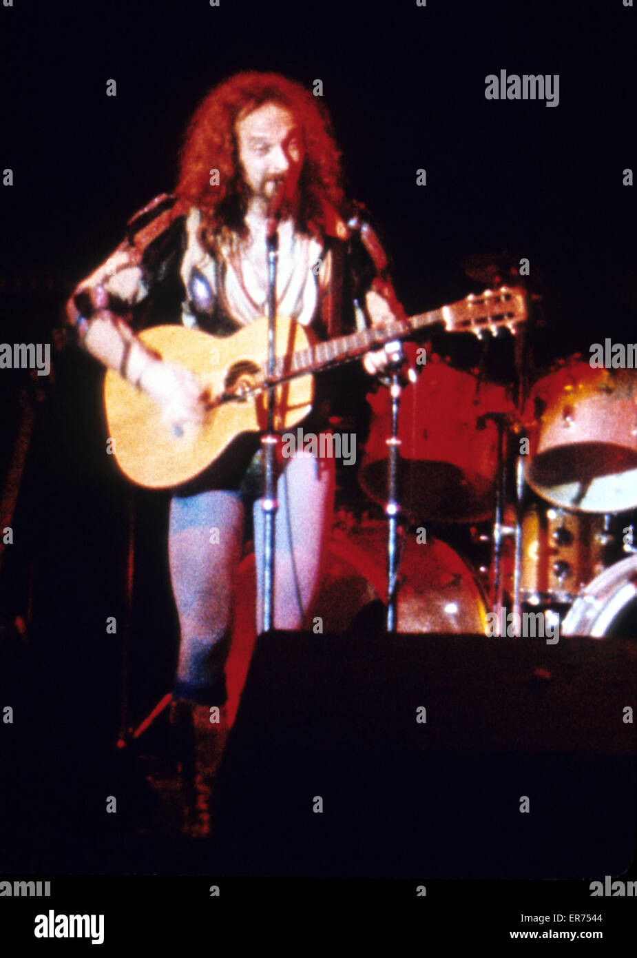 Jethro Tull Konzert, 1975 - Ian Anderson Stockfoto