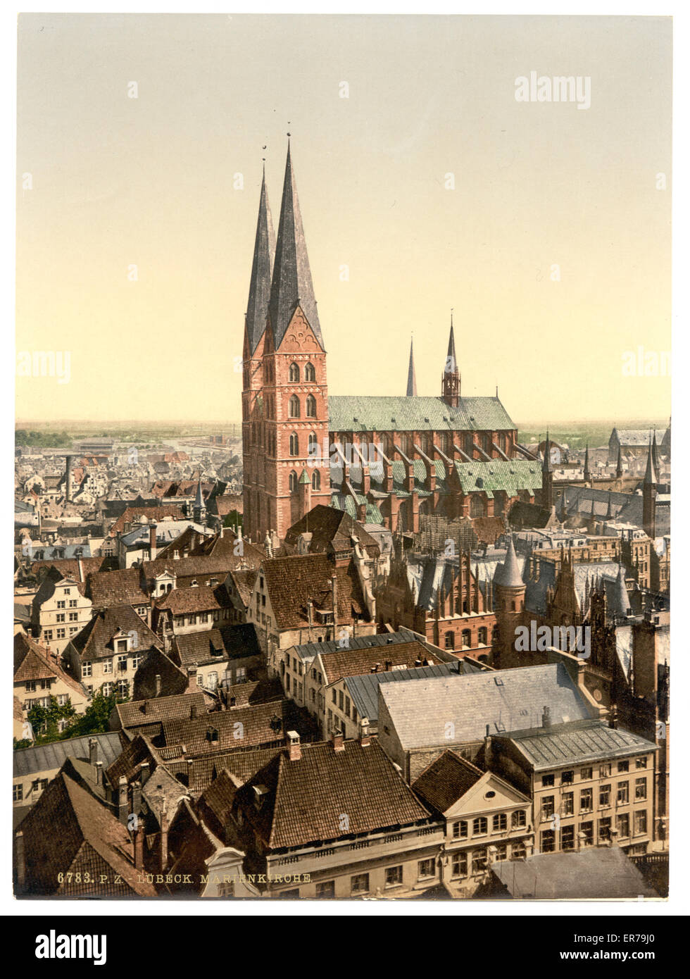 St. Mary's, aus St. Peters Uhrturm, Lübeck, Deutschland Stockfoto