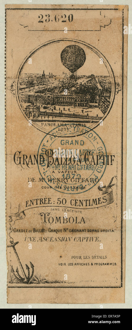 Grand Ballon kaptif einen Vapeur von Mr. Henry Giffard, Cour des Stockfoto