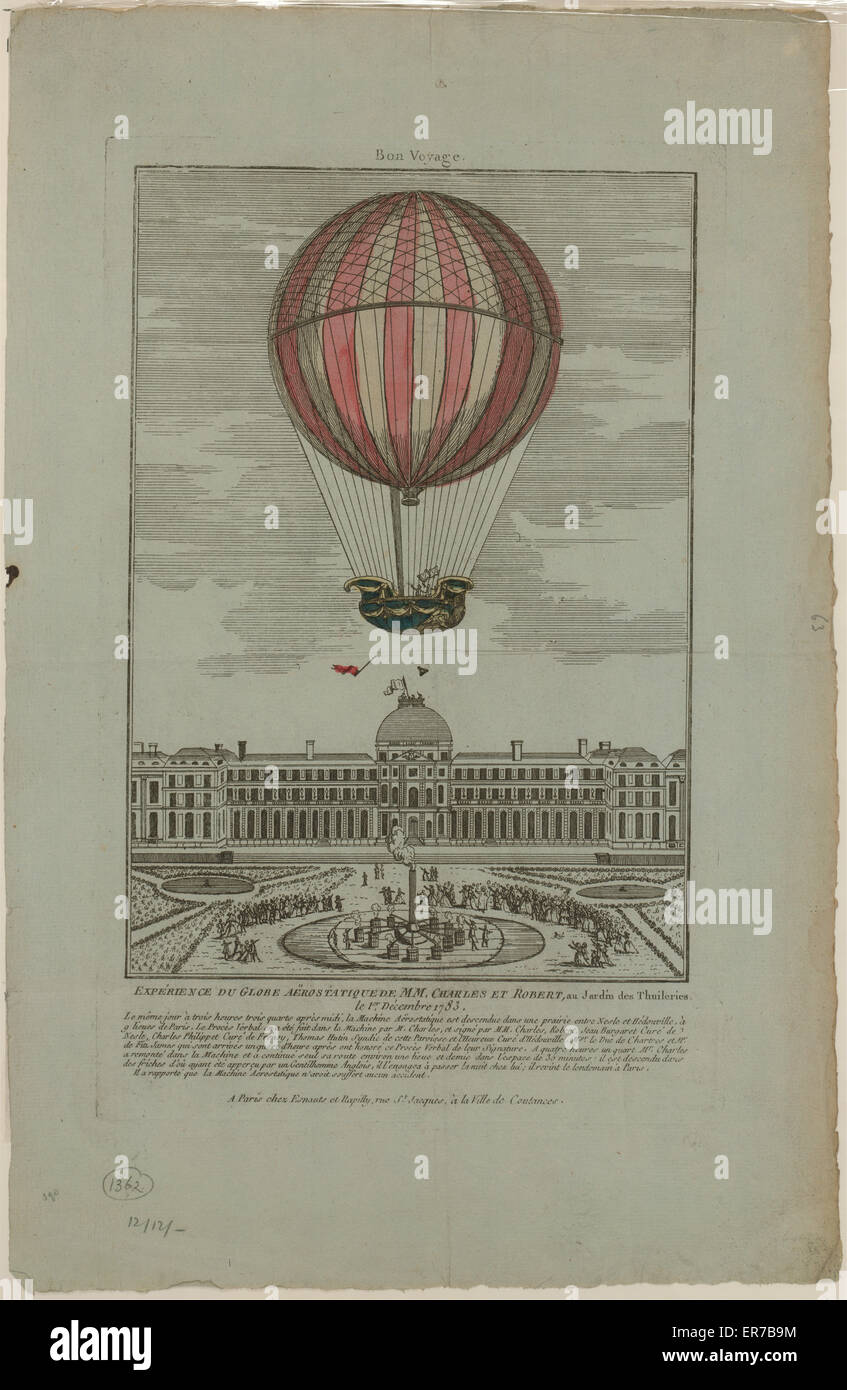 Erleben Sie die Aerostatique du Globe du M. Charles et Robert au Stockfoto