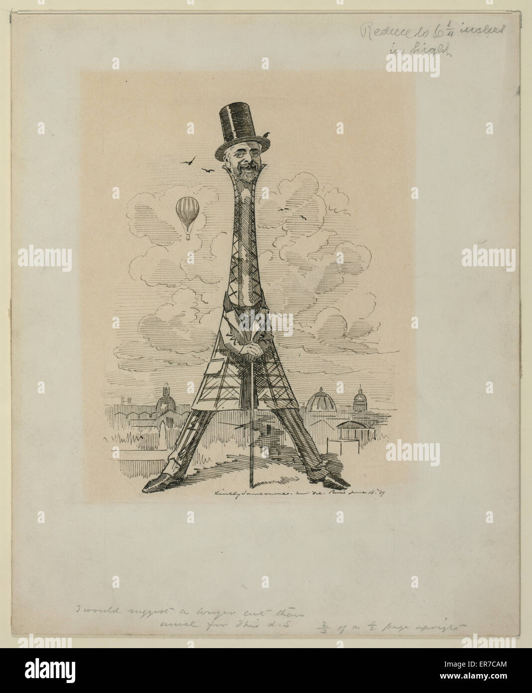 M. Eiffel, die neueste Tour de Force unseres Künstlers, 29. Juni 1889 Stockfoto