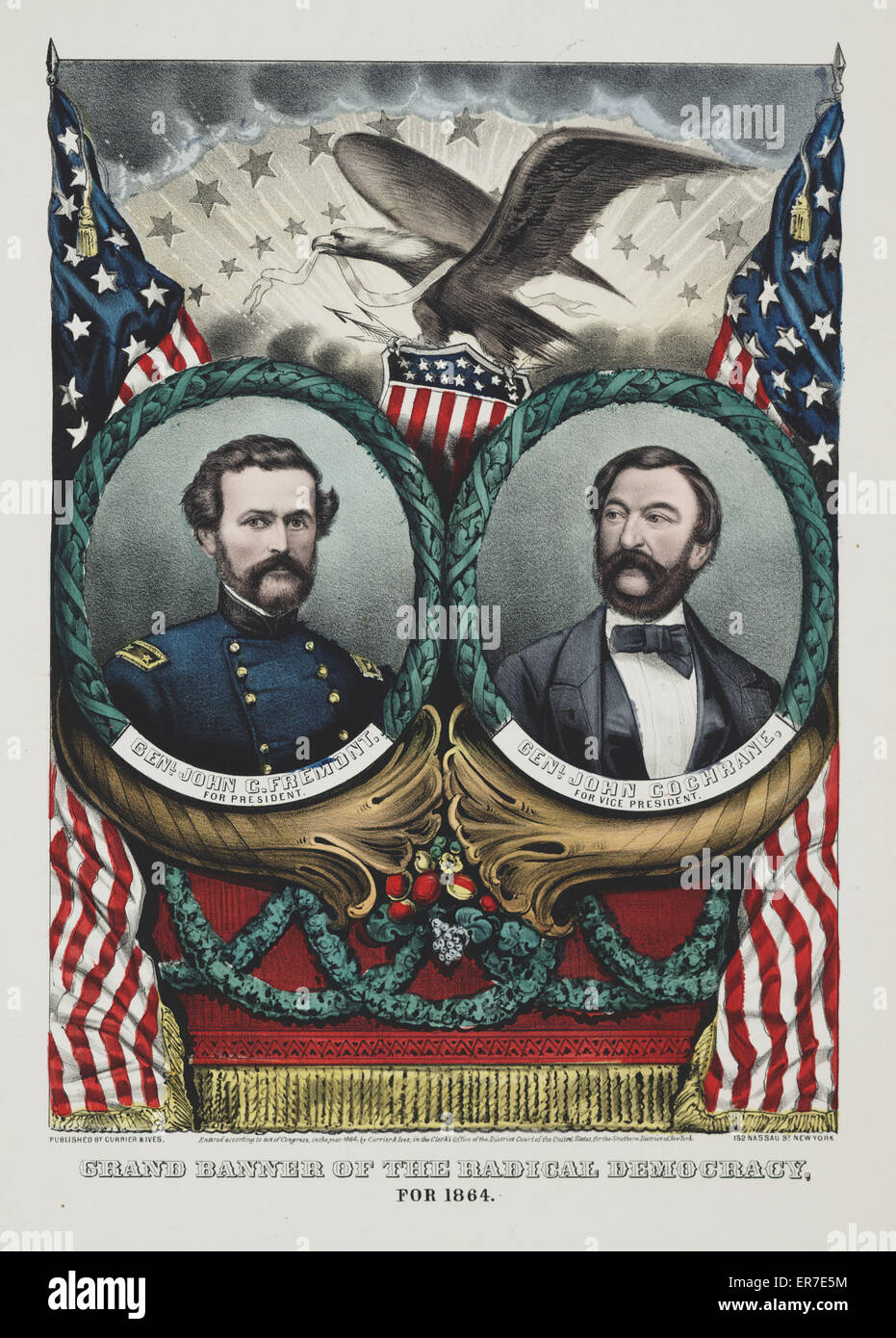 Großes Banner der radikalen Demokratie für 1864 Stockfoto