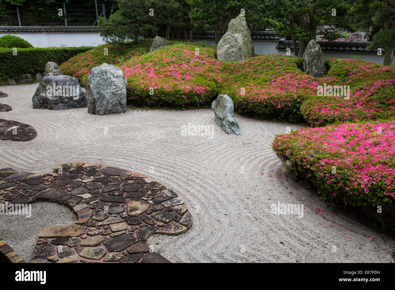 Komyoji Garten am Komyoji Tempel ist ein trockener Garten, manchmal genannt einen Zen-Garten Stockfoto