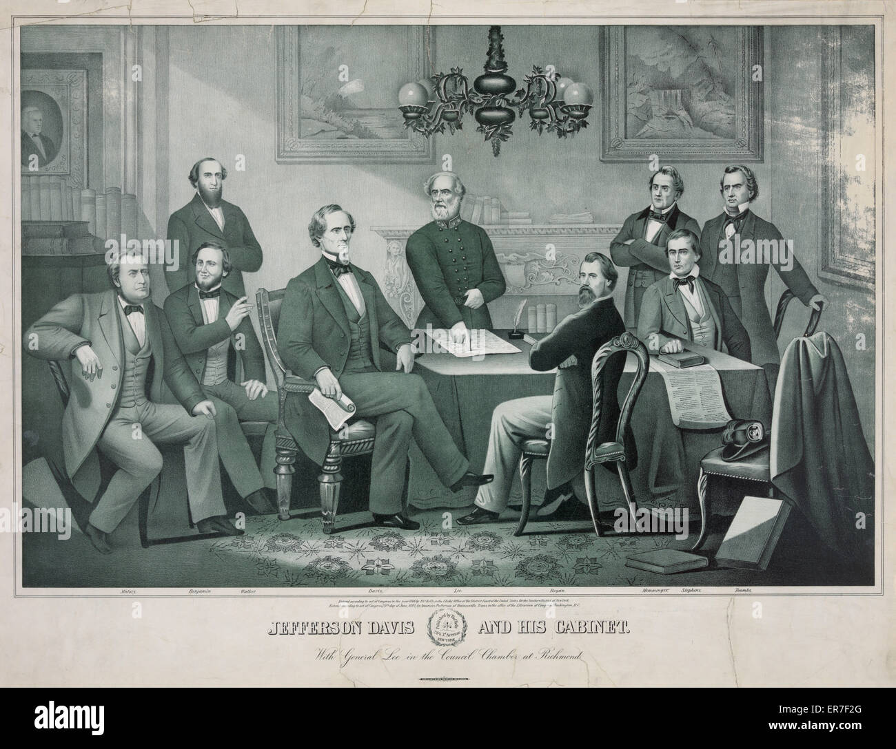 Jefferson Davis und sein Kabinett. Stockfoto