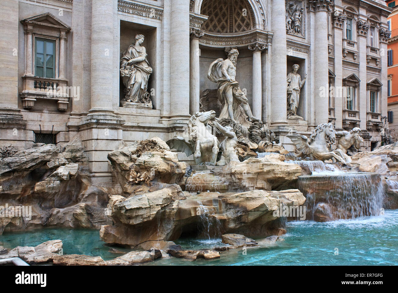 Di Trevi-Brunnen in Rom Stockfoto