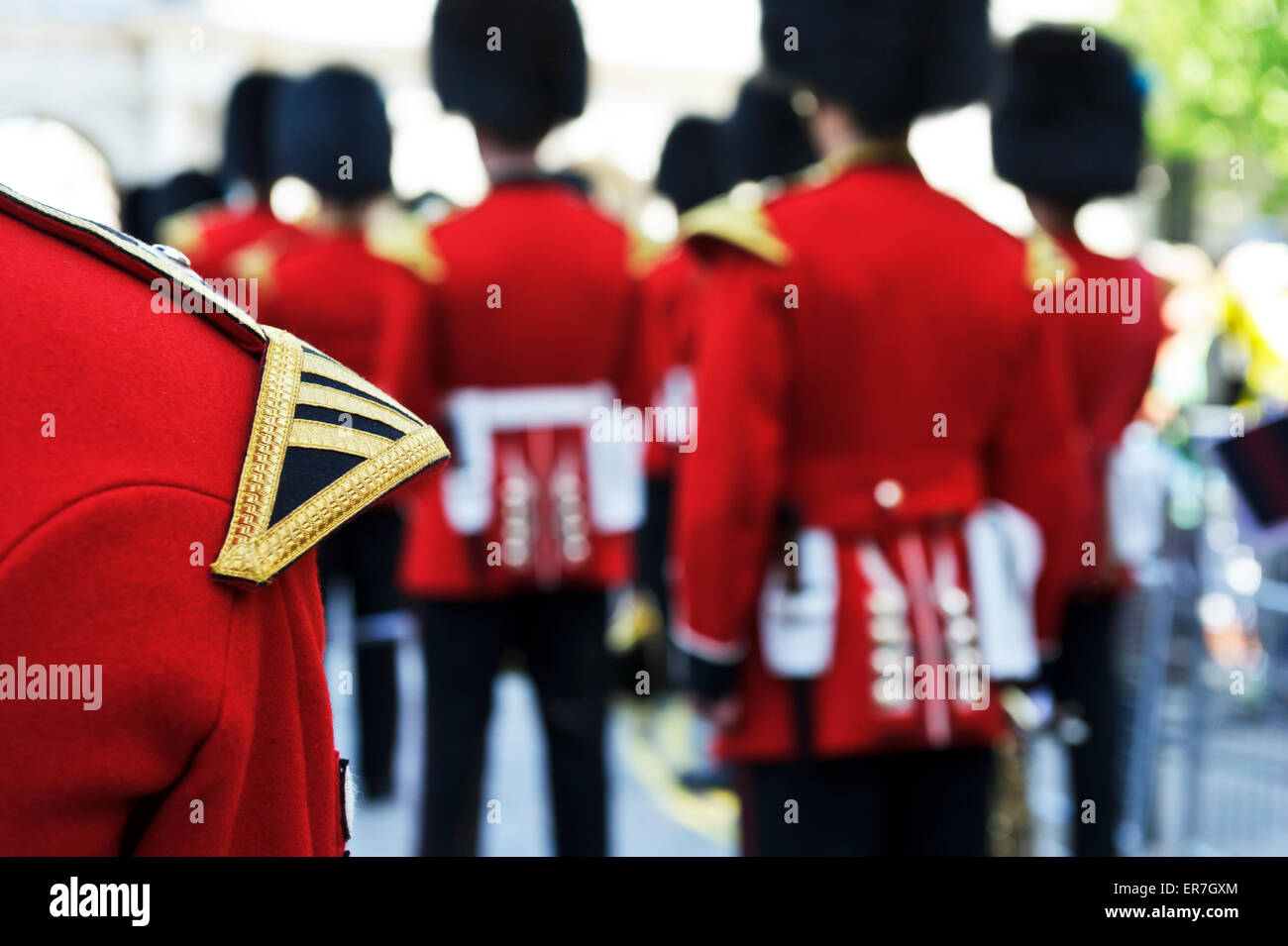 Die Epaulette die Königin Guard Band, London, England, Vereinigtes Königreich. Stockfoto