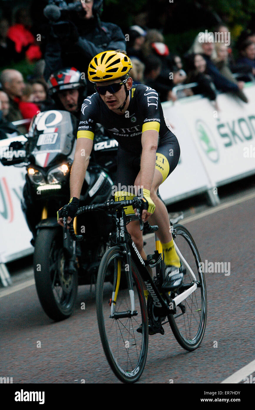 Durham County Durham, Großbritannien. 28. Mai 2015. Richard Handley JLT Condor gewinnt der einzelnen durch einen Erdrutsch bei Pearll Izumi Tour Serie Runde 5 Durham City Centre während Pearl Izumi Tour Serie Runde 5 Durham im Stadtzentrum Credit Rennen: Dan Cooke/Alamy Live News Stockfoto