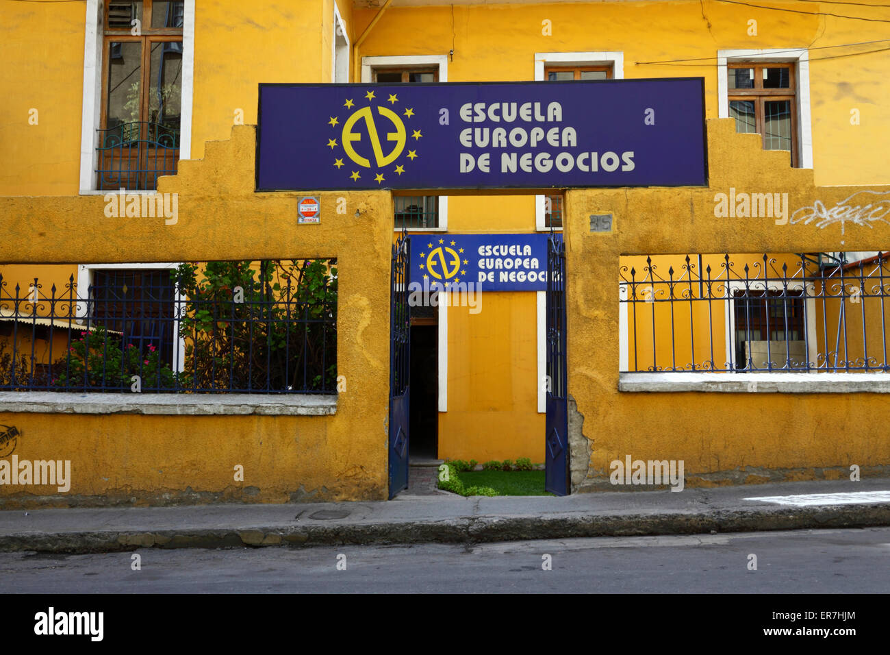 European Business School Gebäude, La Paz, Bolivien Stockfoto