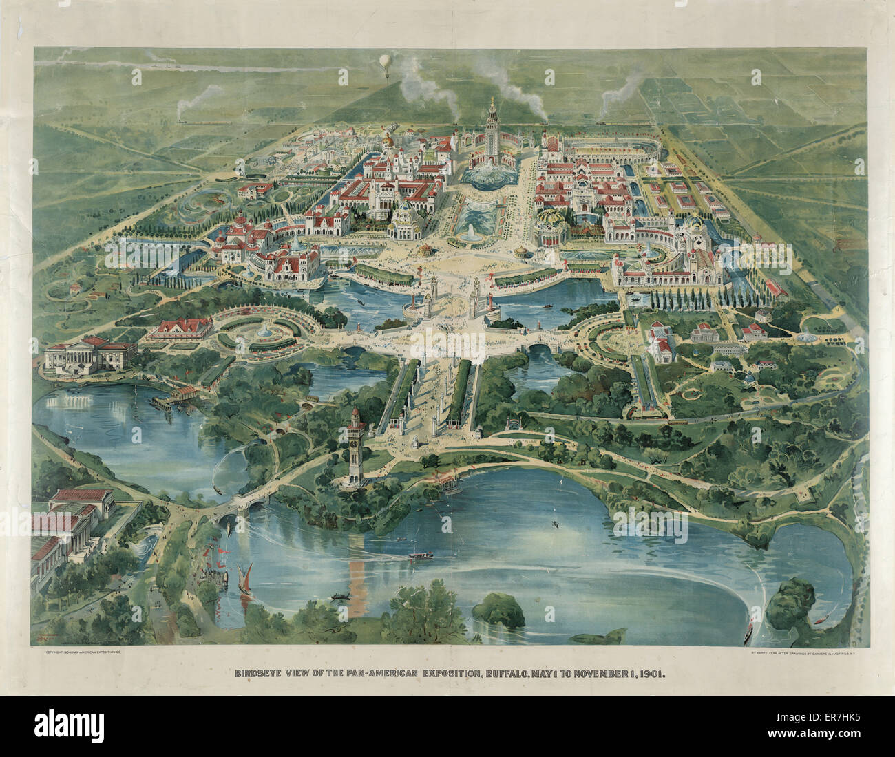 BirdsEye View of the Pan-American Exposition, Buffalo, Mai 1 Stockfoto