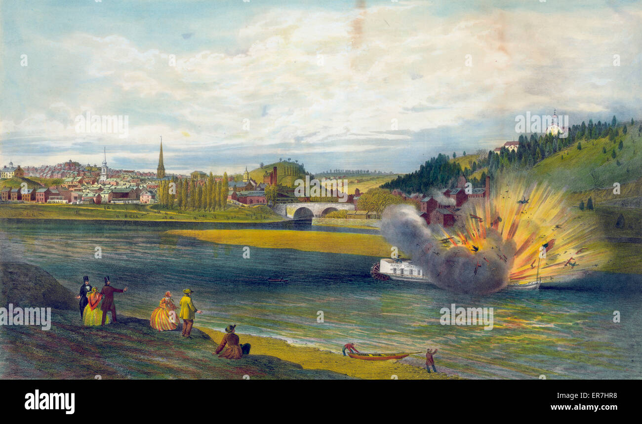 Explosion des Alfred Thomas in Easton PA. März 6. 1860 Stockfoto