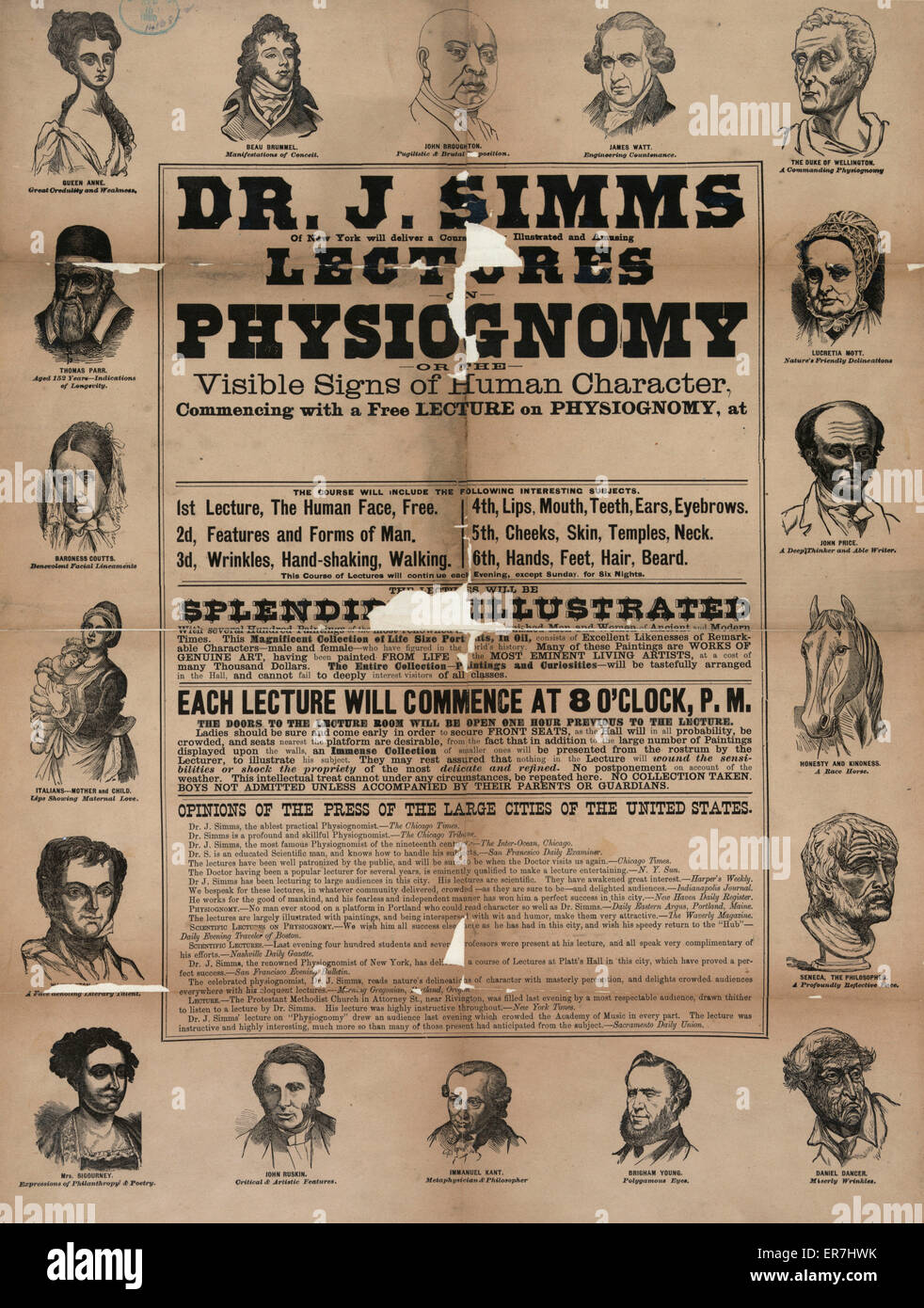 Dr. J.-Simms. Vorträge über physiognomie Stockfoto