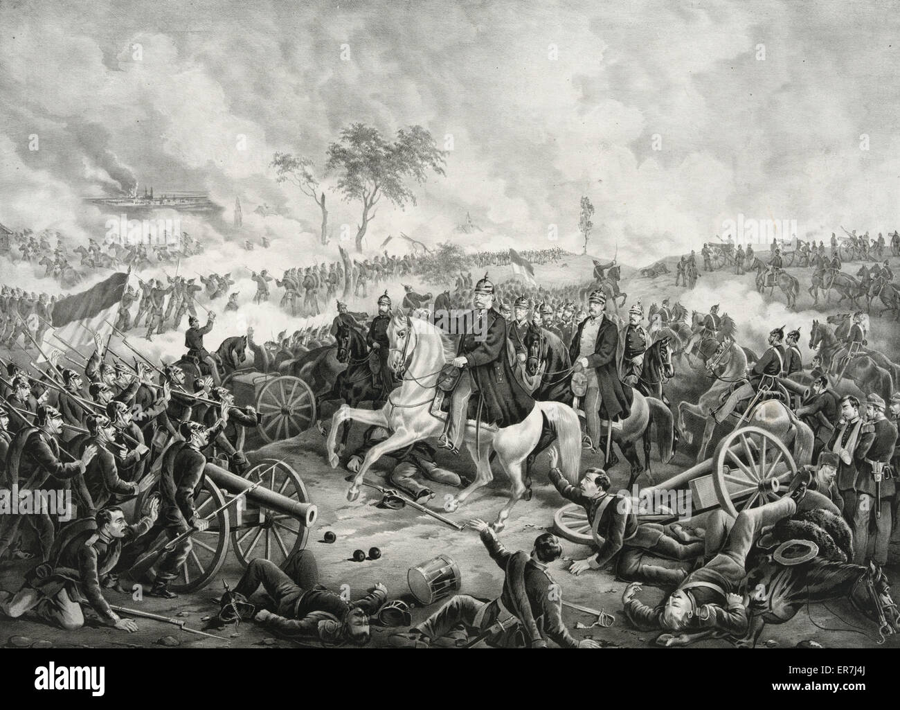 Die Schlacht von SedanDie Schlacht Bei Sedan. Datum c1870. Stockfoto
