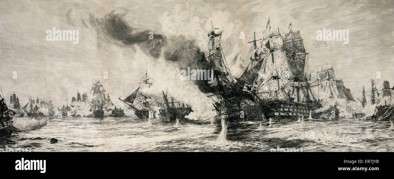 Die Schlacht von Trafalgar Stockfoto
