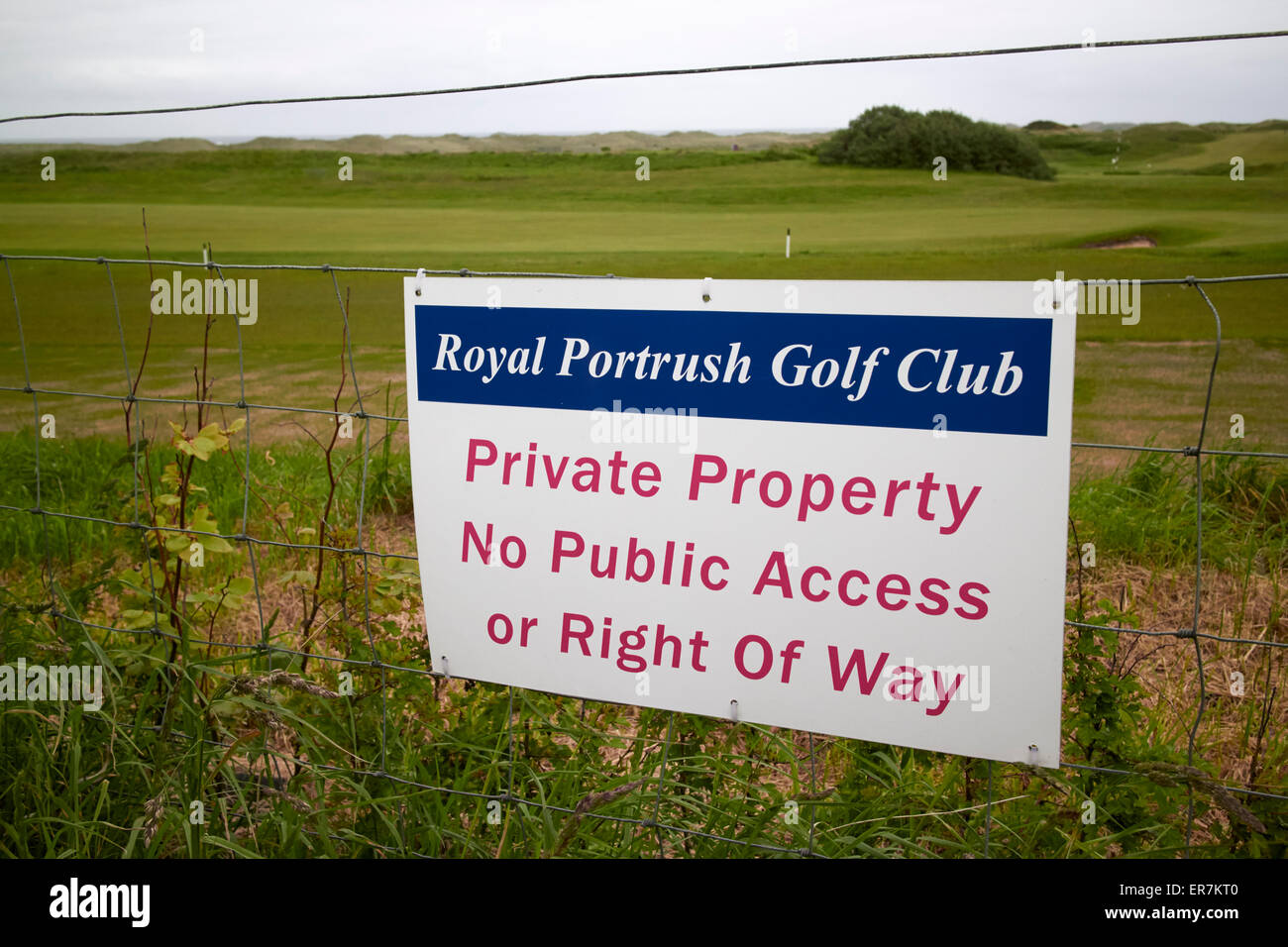 Royal Portrush Golf Club Privateigentum Zeichen Nordirland Stockfoto