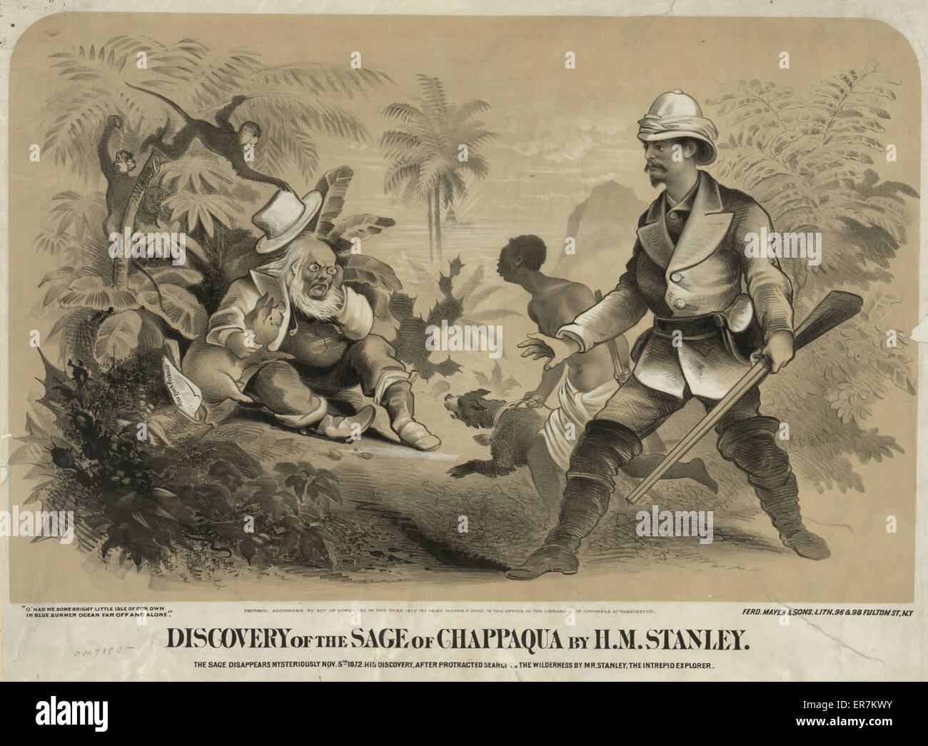 Entdeckung des Weises von Chappaqua durch H.M. Stanely. Der Weise Stockfoto