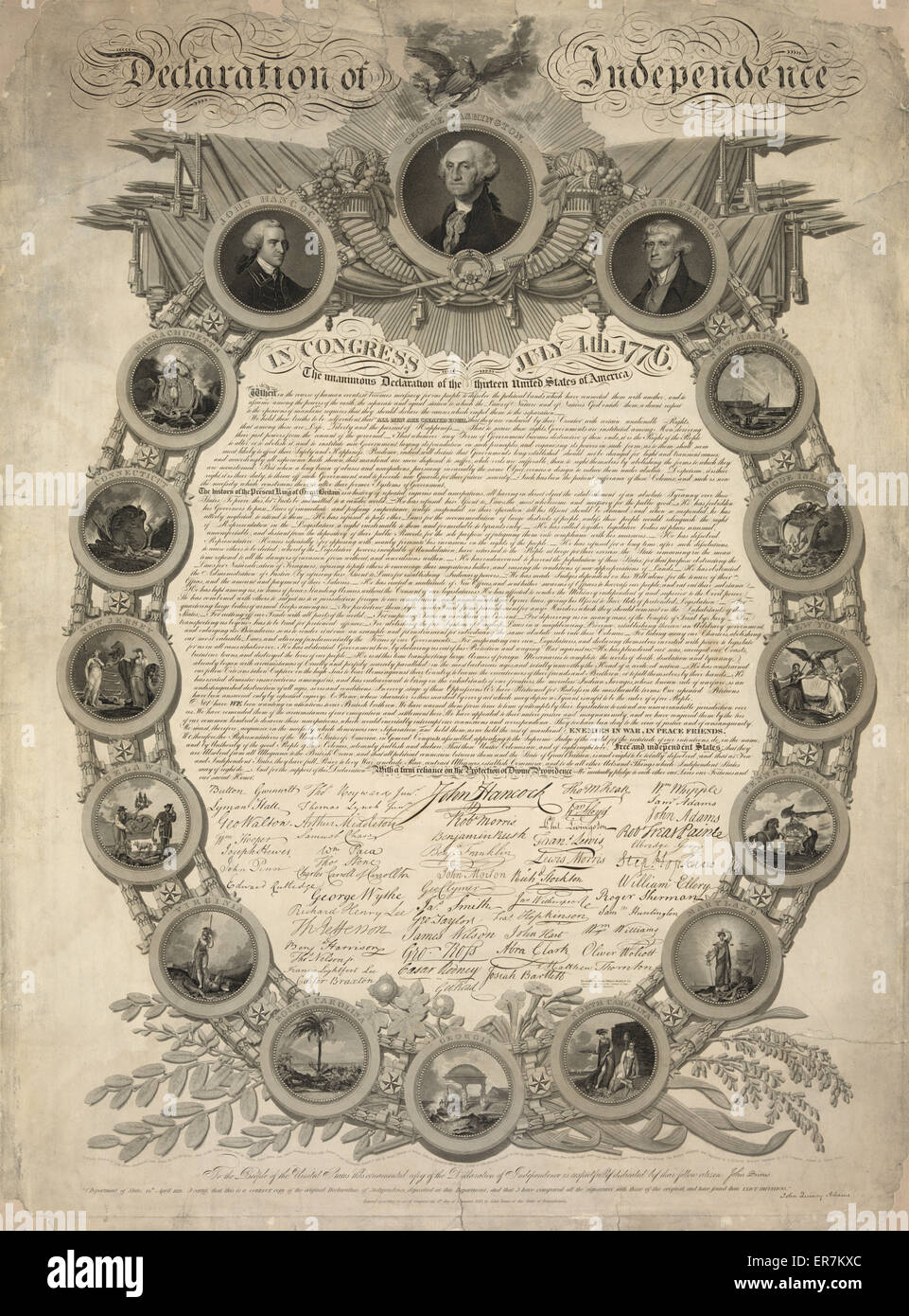 Erklärung der Unabhängigkeit Stockfoto