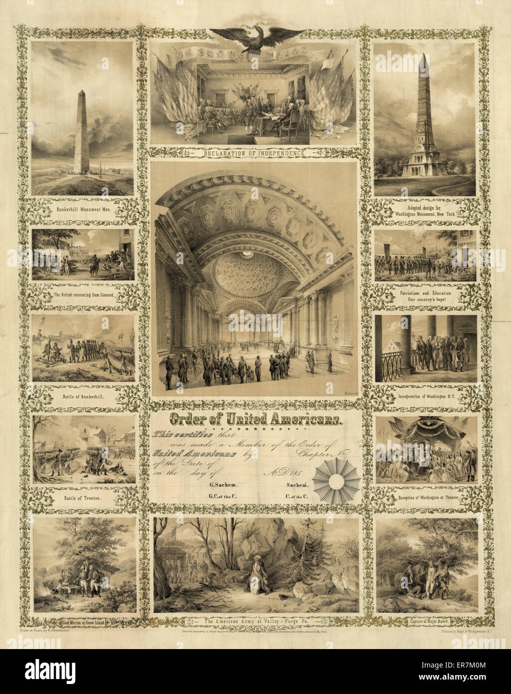 Reihenfolge der Vereinigten Amerikaner Stockfoto