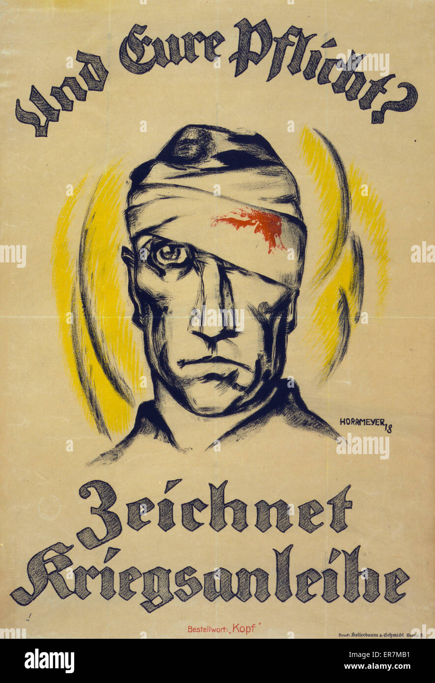 Und eure Pflicht? Zeichnet Kriegsanleihe Stockfoto