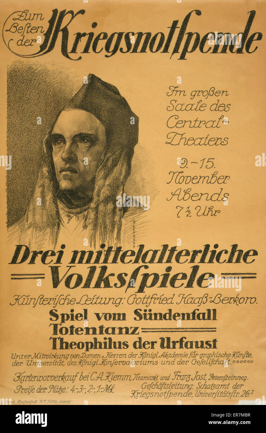 Zum Besten der Kriegsnotspende ... drei mittelalterliche Vol Stockfoto