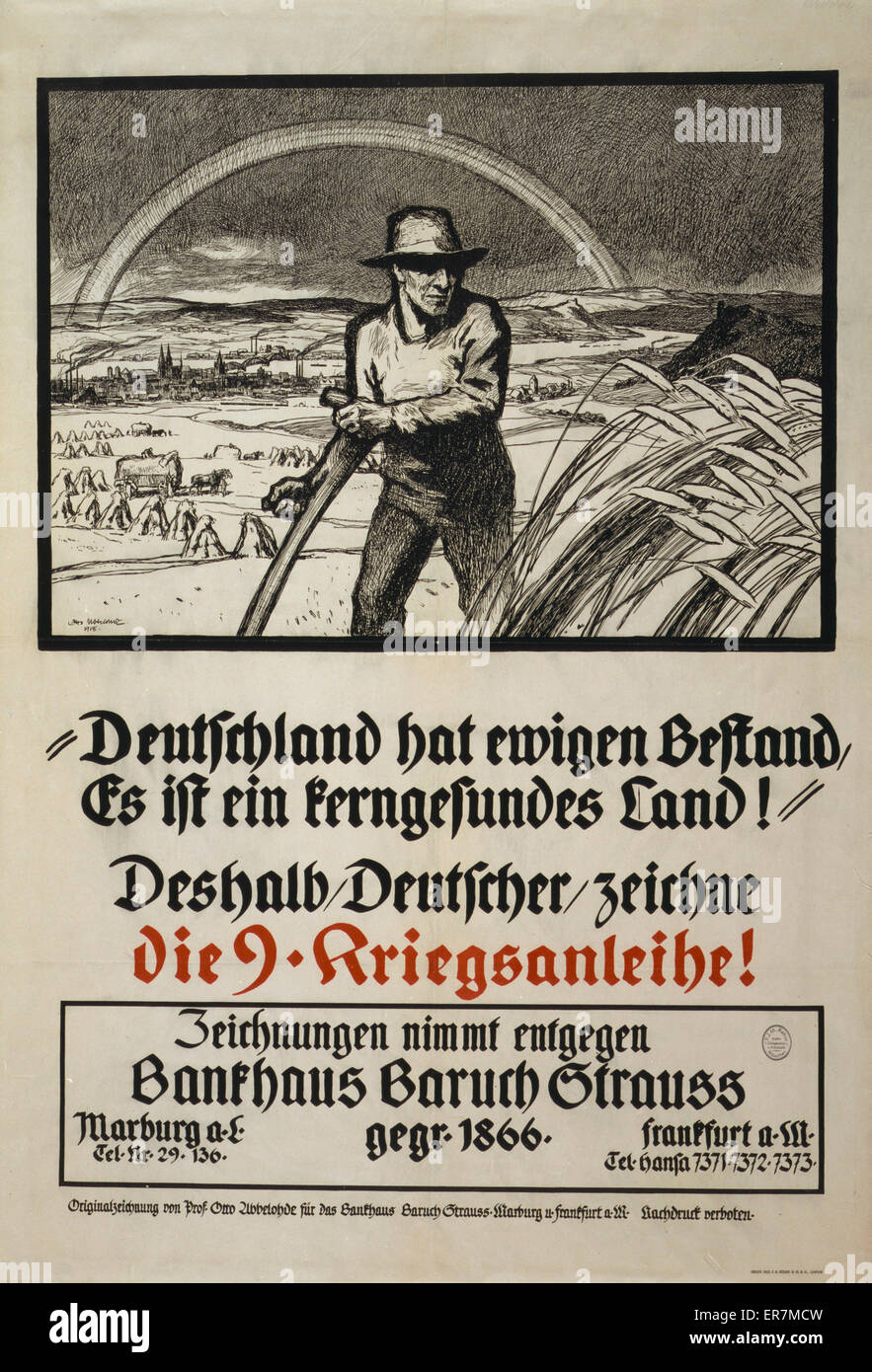 Sterben 9. Kriegsanleihe! Stockfoto