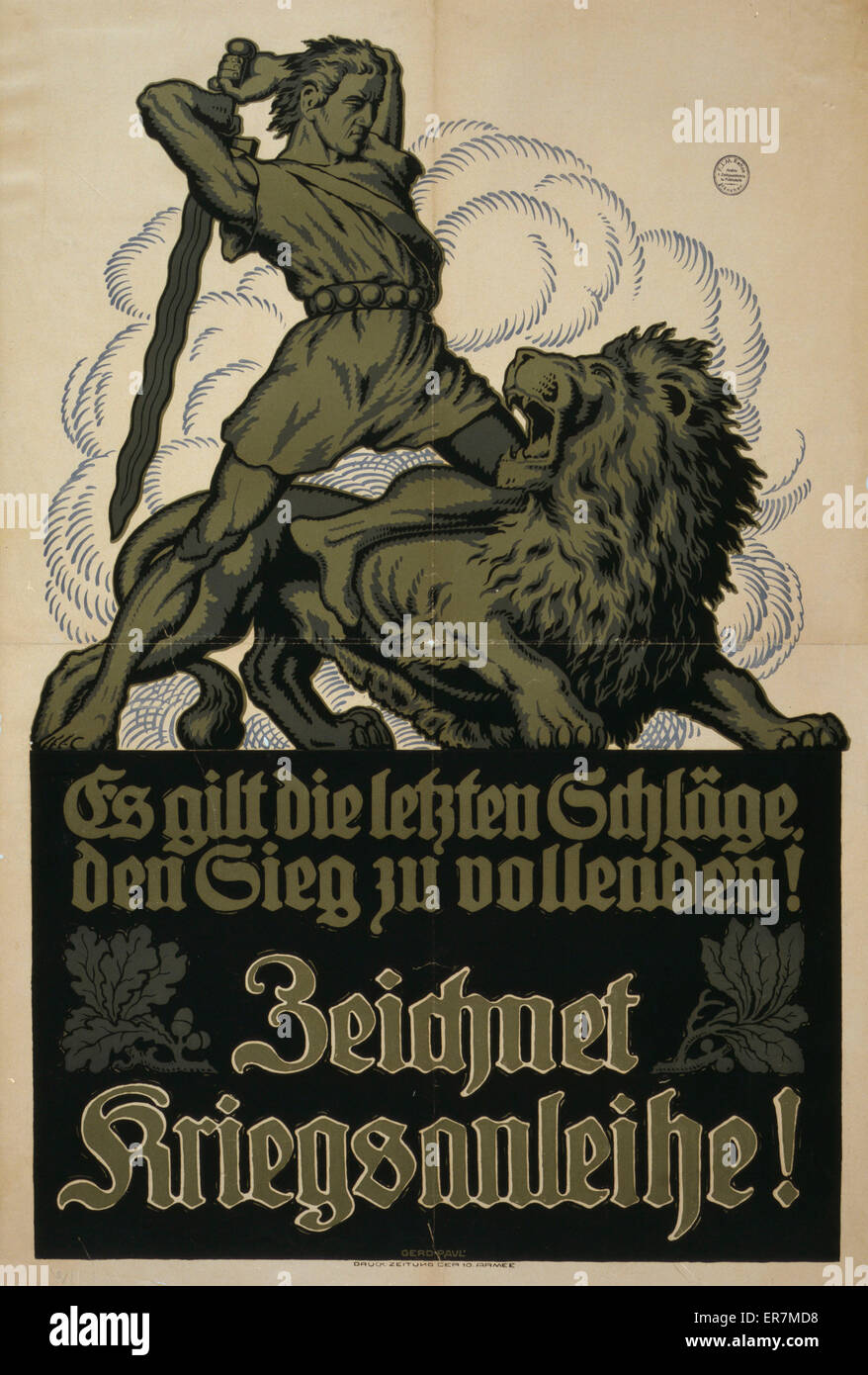 Es Gold die letzen Schlage, den Sieg zu vollenden! Zeichnet Stockfoto