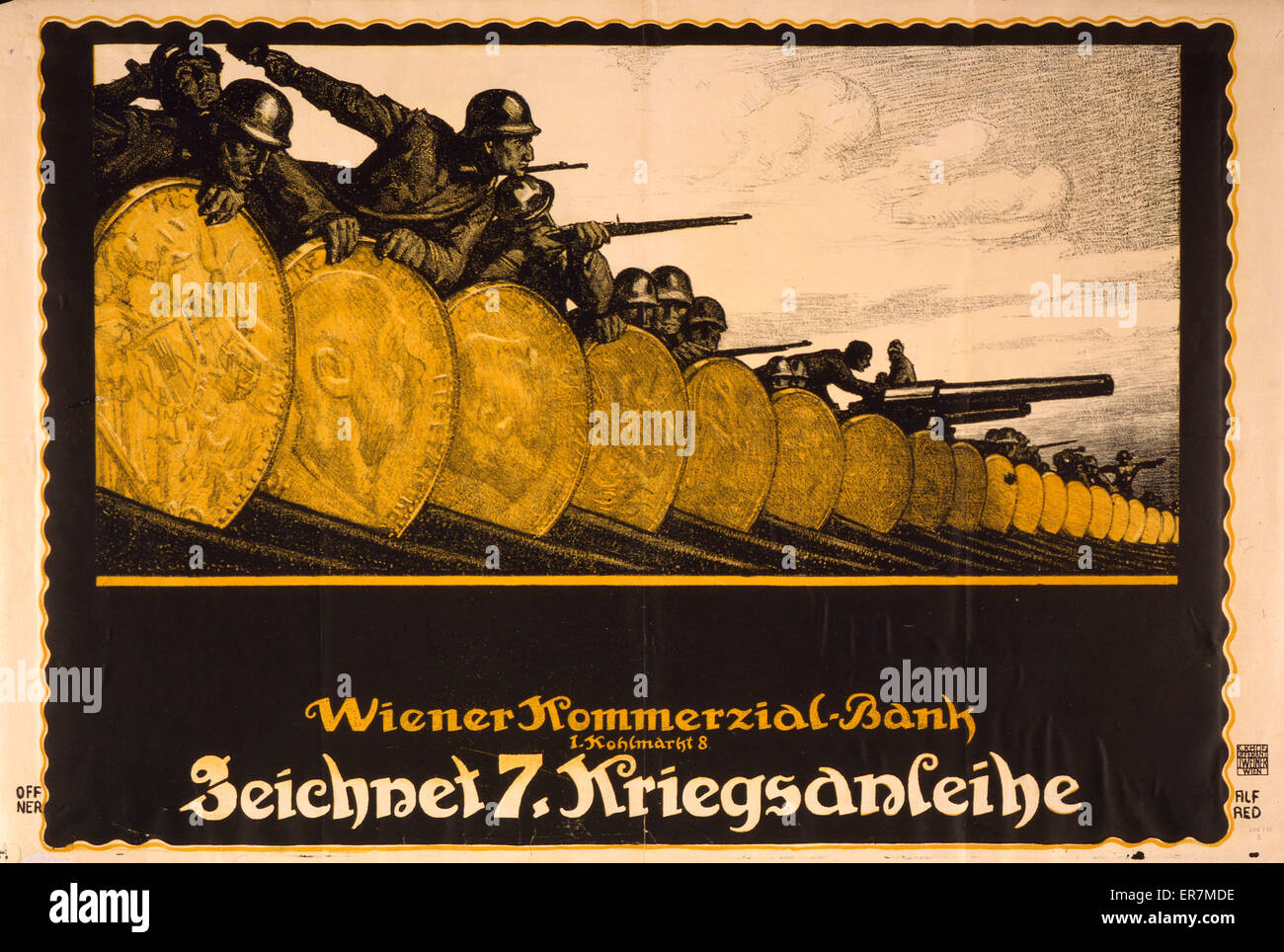 Zeichnet 7. Kriegsanleihe Stockfoto