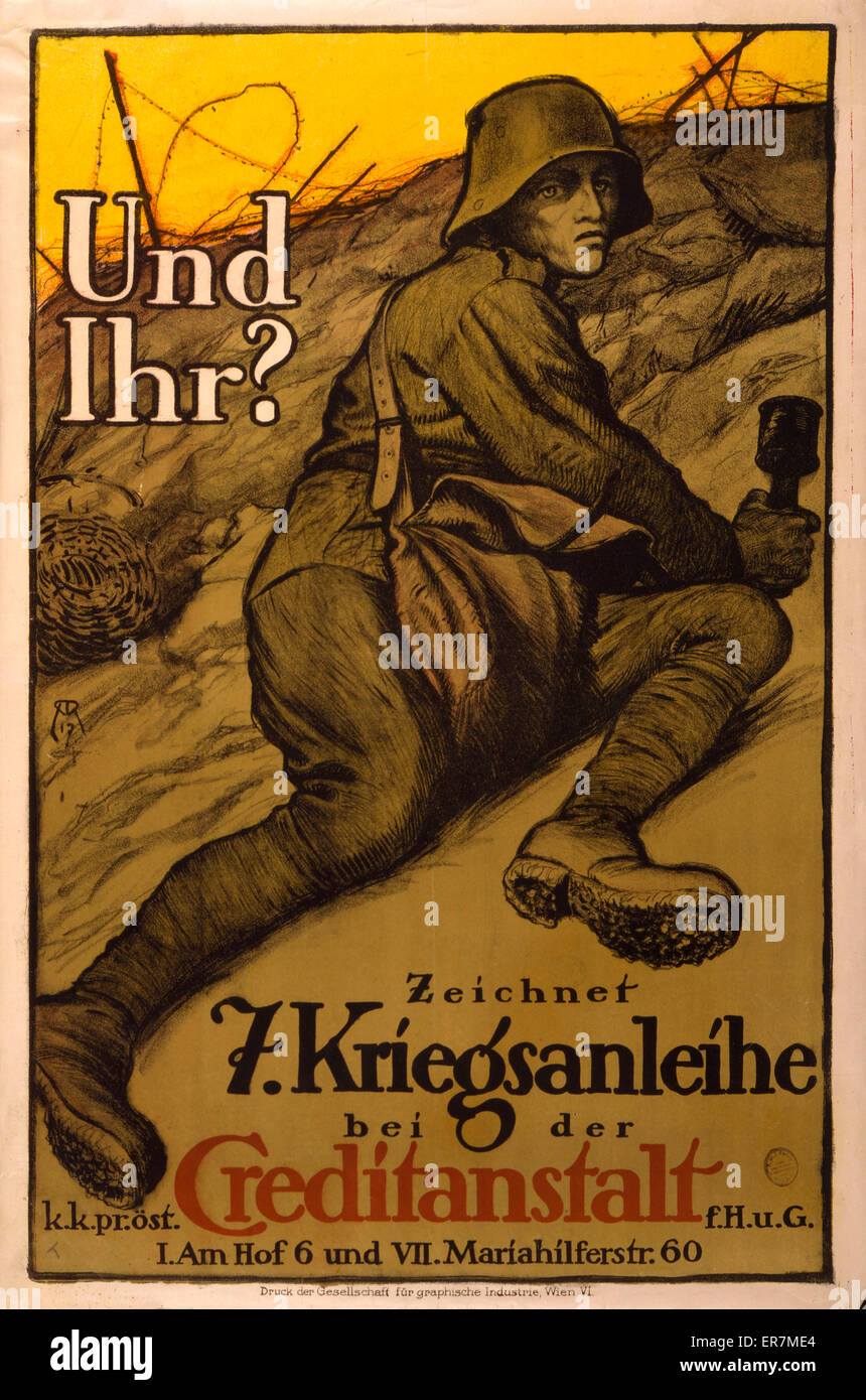 Und Ihr? Zeichnet 7. Kriegsanleihe Stockfoto