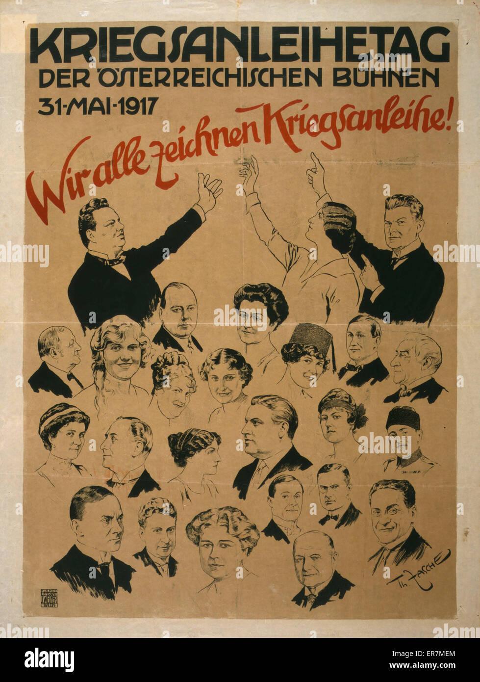 Kriegsanleihetag der osterreichischen Buhnen Stockfoto