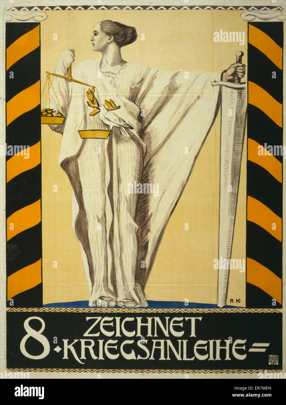 Zeichnet 8. Kriegsanleihe Stockfoto